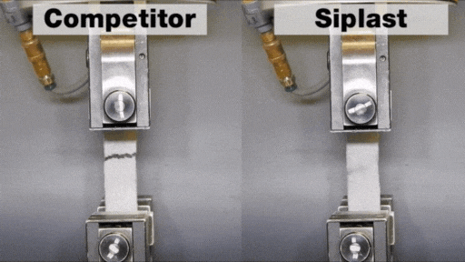 Siplast Ultimate Elongation Test Against Competitor