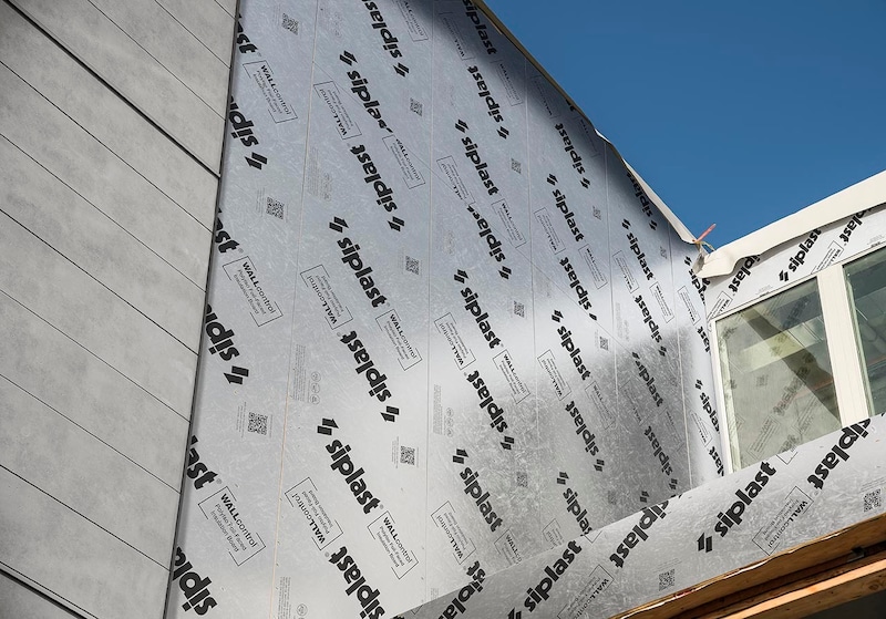 Construction of a multi-story building enclosure in progress