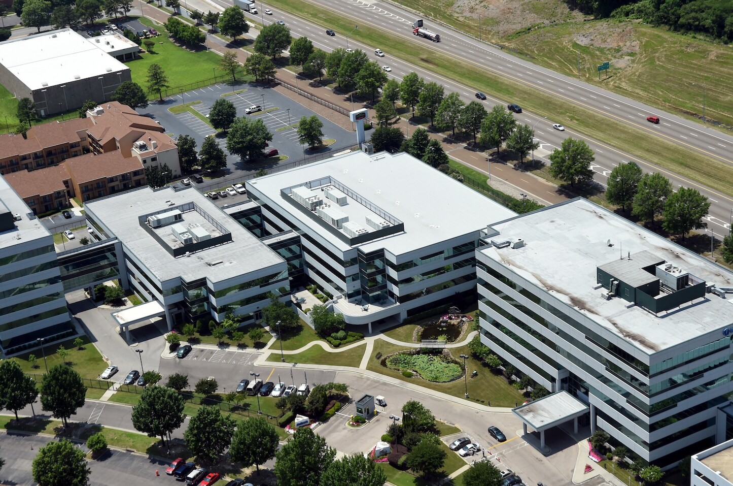 SBS-modified bitumen roofing system.