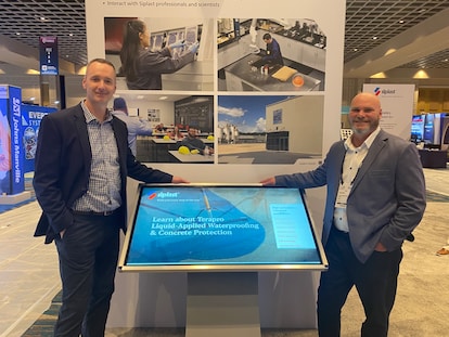 Tom Stuewe at a Siplast Expo Booth