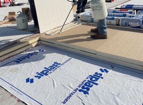 Close up of rain drops on roof